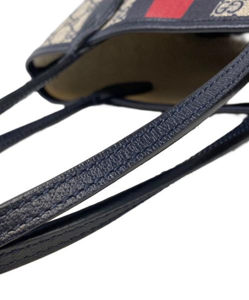 GUCCI（グッチ）GUCCI (グッチ) オフィディア GGスプリームスモールトートバッグ 726762 OPHIDIA SM  ベージュ×ネイビーの古着・服飾アイテム