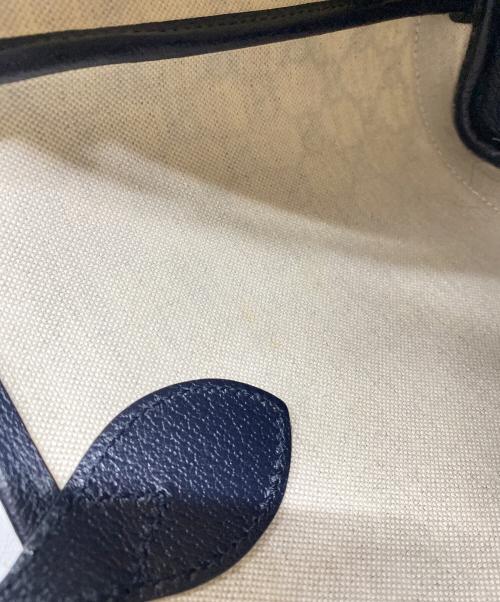 GUCCI（グッチ）GUCCI (グッチ) オフィディア GGスプリームスモールトートバッグ 726762 OPHIDIA SM  ベージュ×ネイビーの古着・服飾アイテム