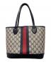 GUCCI（グッチ）の古着「オフィディア GGスプリームスモールトートバッグ 726762 OPHIDIA SM 」｜ベージュ×ネイビー