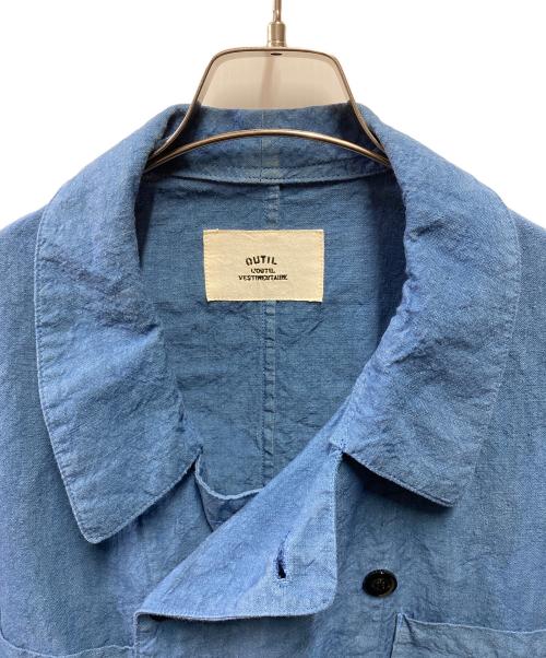 OUTIL（ウティ）OUTIL (ウティ) リネンフレンチワークジャケット インディゴの古着・服飾アイテム