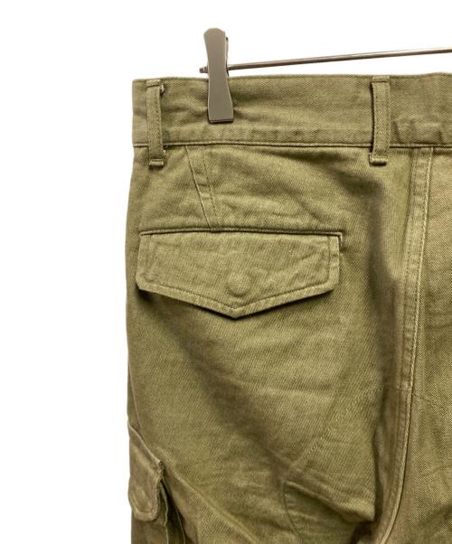 AVIREX（アヴィレックス）AVIREX (アヴィレックス) HAND ROOM (ハンドルーム) GREEN SELVEDGE MILITARY DENIM CARGO TROUSERS オリーブ サイズ:Lの古着・服飾アイテム