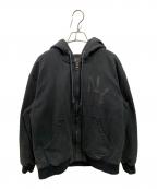 AVIREXアヴィレックス）の古着「LEATHER PATCH DUCK HOOD JACKET」｜ブラック