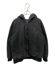 AVIREX（アヴィレックス）の古着「LEATHER PATCH DUCK HOOD JACKET」｜ブラック