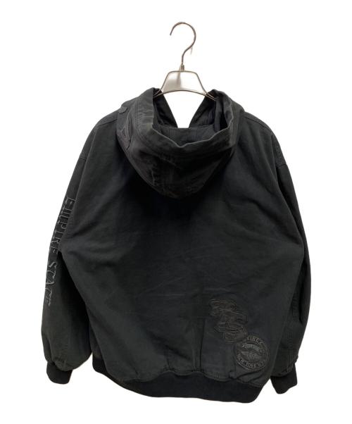 AVIREX（アヴィレックス）AVIREX (アヴィレックス) LEATHER PATCH DUCK HOOD JACKET ブラック サイズ:Lの古着・服飾アイテム