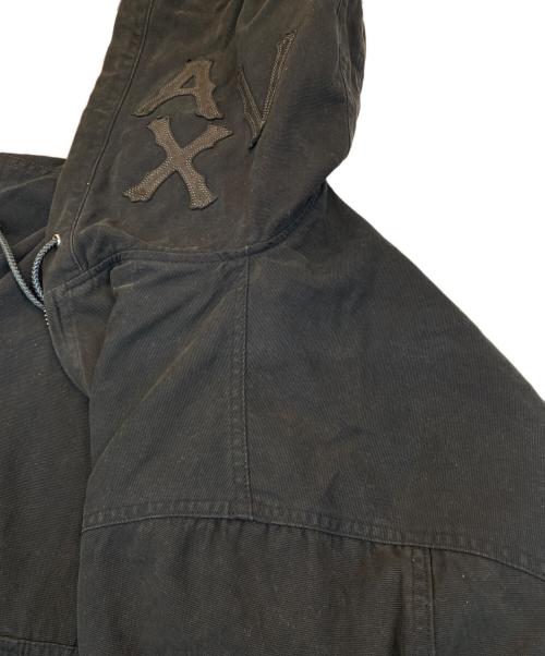 AVIREX（アヴィレックス）AVIREX (アヴィレックス) LEATHER PATCH DUCK HOOD JACKET ブラック サイズ:Lの古着・服飾アイテム