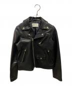 beautiful peopleビューティフルピープル）の古着「ラムレザーダブルライダースジャケット」｜ブラック