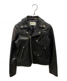 beautiful people（ビューティフルピープル）の古着「ラムレザーダブルライダースジャケット」｜ブラック