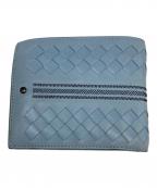 BOTTEGA VENETAボッテガベネタ）の古着「イントレチャート二つ折り財布」｜ブルー