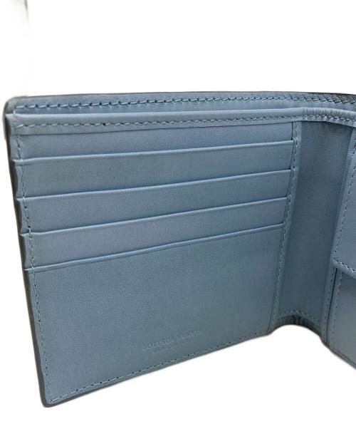 BOTTEGA VENETA（ボッテガベネタ）BOTTEGA VENETA (ボッテガベネタ) イントレチャート二つ折り財布 ブルーの古着・服飾アイテム