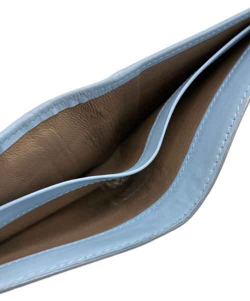 BOTTEGA VENETA（ボッテガベネタ）BOTTEGA VENETA (ボッテガベネタ) イントレチャート二つ折り財布 ブルーの古着・服飾アイテム