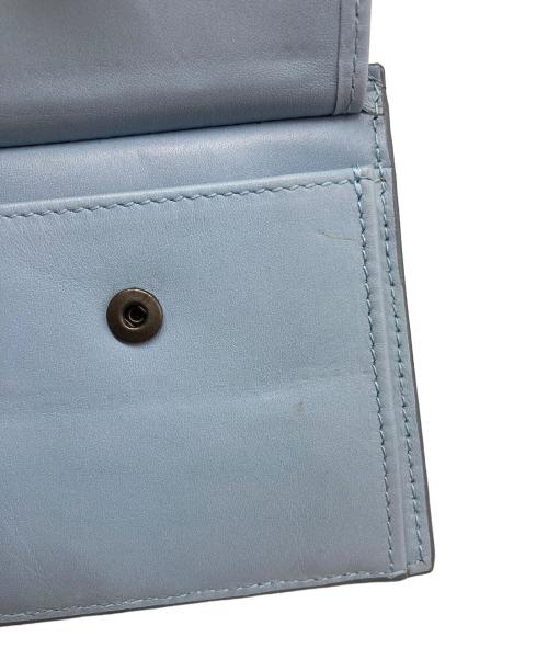 BOTTEGA VENETA（ボッテガベネタ）BOTTEGA VENETA (ボッテガベネタ) イントレチャート二つ折り財布 ブルーの古着・服飾アイテム