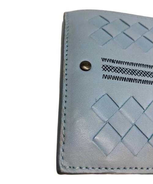 BOTTEGA VENETA（ボッテガベネタ）BOTTEGA VENETA (ボッテガベネタ) イントレチャート二つ折り財布 ブルーの古着・服飾アイテム