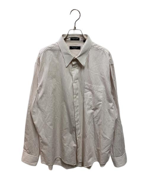 Christian Dior（クリスチャン ディオール）Christian Dior (クリスチャン ディオール) 90's ストライプシャツ  ホワイト×レッド サイズ:34-35の古着・服飾アイテム