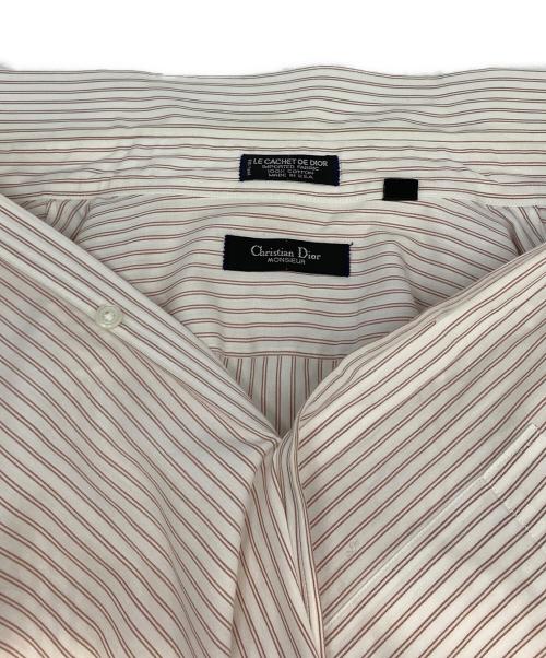 Christian Dior（クリスチャン ディオール）Christian Dior (クリスチャン ディオール) 90's ストライプシャツ  ホワイト×レッド サイズ:34-35の古着・服飾アイテム