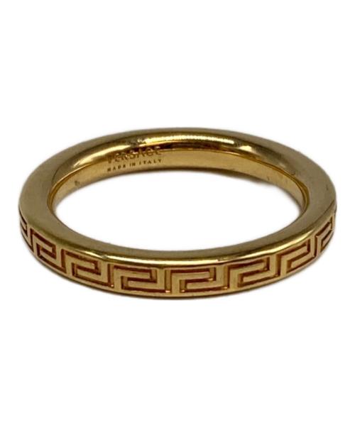 VERSACE（ヴェルサーチェ）VERSACE (ヴェルサーチェ) エングレイブド グリークキー リング ゴールド サイズ:22号の古着・服飾アイテム