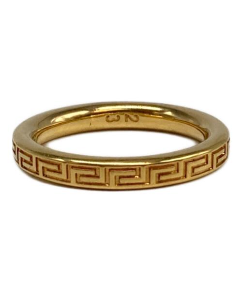 VERSACE（ヴェルサーチェ）VERSACE (ヴェルサーチェ) エングレイブド グリークキー リング ゴールド サイズ:22号の古着・服飾アイテム
