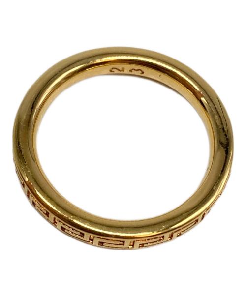 VERSACE（ヴェルサーチェ）VERSACE (ヴェルサーチェ) エングレイブド グリークキー リング ゴールド サイズ:22号の古着・服飾アイテム