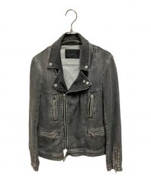 Hysteric Glamour（ヒステリックグラマー）の古着「スウェットデニムライダースジャケット」｜ブラック