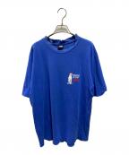 stussyステューシー）の古着「90's シャドーマンプリントTシャツ KNOWLEDGE IS KING」｜ブルー