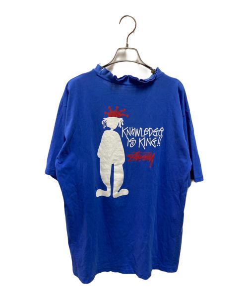 stussy（ステューシー）stussy (ステューシー) 90's シャドーマンプリントTシャツ KNOWLEDGE IS KING ブルー サイズ:Lの古着・服飾アイテム