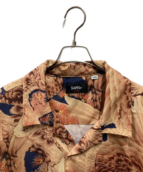 SAPEur（サプール）SAPEur (サプール) アロハシャツ 大鷹 ベージュ サイズ:Lの古着・服飾アイテム