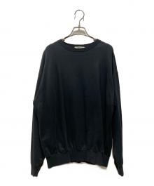 AURALEE（オーラリー）の古着「ELASTIC HIGH GAUGE SWEAT P/O」｜ブラック