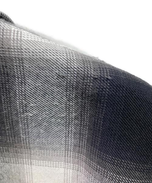 FRONT 11201（フロント 11201）FRONT 11201 (フロント 11201) オンブレチェックシャツ オープンカラーシャツ  ブラック サイズ:Sの古着・服飾アイテム