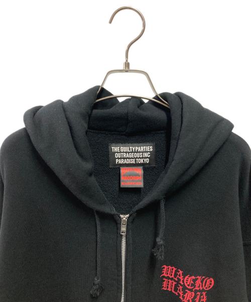 WACKO MARIA（ワコマリア）WACKO MARIA HEAVY WEIGHT ZIP HOODED SWEAT SHIRT ヘビーウェイト ジップ フーデッド スウェットシャツ DEATH ROW RECORDS パーカー フーディー ブラック サイズ:Ｍの古着・服飾アイテム