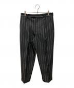 WACKO MARIA×DORMEUILワコマリア×ドーメル）の古着「GLITTER STRIPED DOUBLE PLEATED TROUSERS」｜ブラック