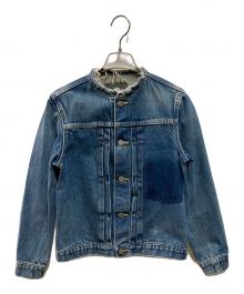 R.H.Vintage（ロンハーマン・ヴィンテージ）の古着「ノーカラーデニムジャケット」｜インディゴ