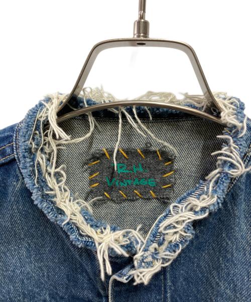 R.H.Vintage（ロンハーマン・ヴィンテージ）R.H.Vintage (ロンハーマン・ヴィンテージ) ノーカラーデニムジャケット インディゴ サイズ:XSの古着・服飾アイテム