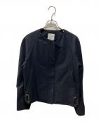 ebureエブール）の古着「ノーカラージャケット 2510400081」｜ネイビー