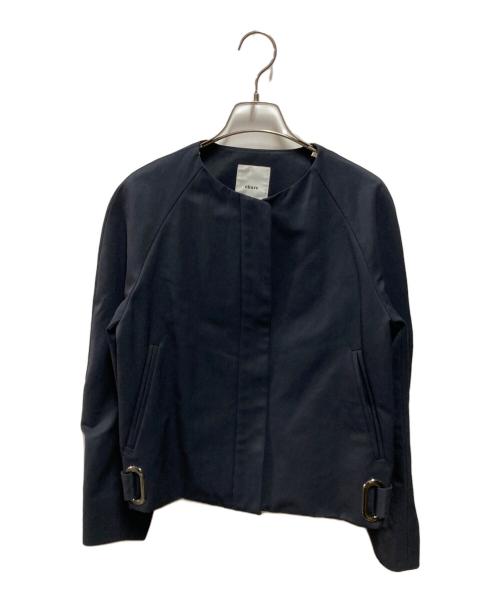 ebure（エブール）ebure (エブール) ノーカラージャケット 2510400081 ネイビー サイズ:36の古着・服飾アイテム