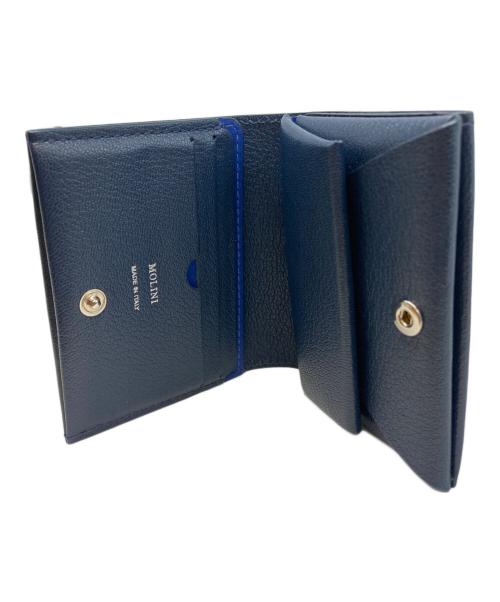 MOLINI（モリニ）MOLINI (モリニ) Bifold Compact Wallet - Navy × Navy ネイビーの古着・服飾アイテム