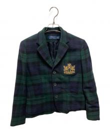 POLO RALPH LAUREN（ポロ・ラルフローレン）の古着「チェックウールジャケット」｜グリーン