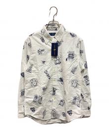 POLO RALPH LAUREN（ポロ・ラルフローレン）の古着「総柄ボタンダウンシャツ」｜ホワイト
