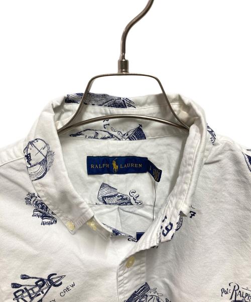 POLO RALPH LAUREN（ポロ・ラルフローレン）POLO RALPH LAUREN (ポロ・ラルフローレン) 総柄ボタンダウンシャツ ホワイト サイズ:Ｓ 未使用品の古着・服飾アイテム