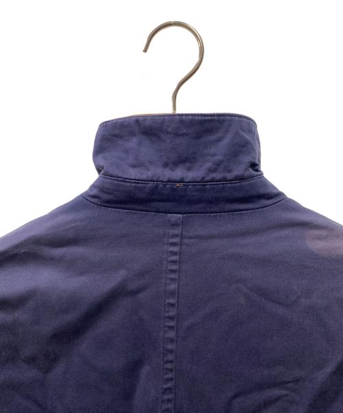 Eddie Bauer（エディーバウアー）Eddie Bauer (エディーバウアー) 90’s 襟レザーコットンジャケット ネイビー サイズ:Ｍの古着・服飾アイテム