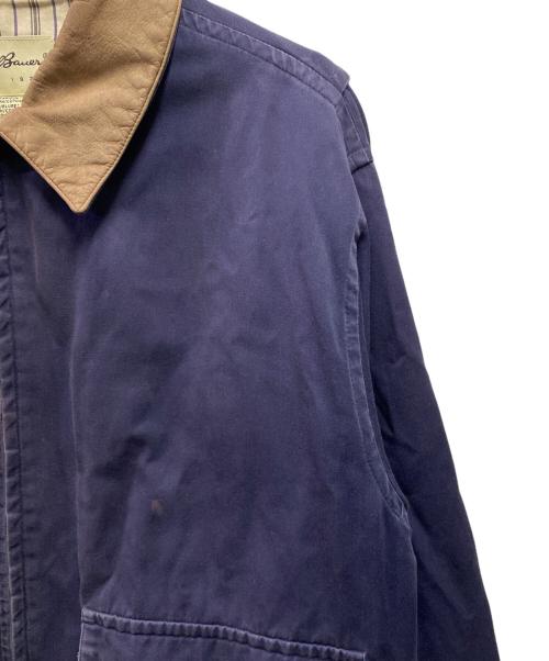 Eddie Bauer（エディーバウアー）Eddie Bauer (エディーバウアー) 90’s 襟レザーコットンジャケット ネイビー サイズ:Ｍの古着・服飾アイテム