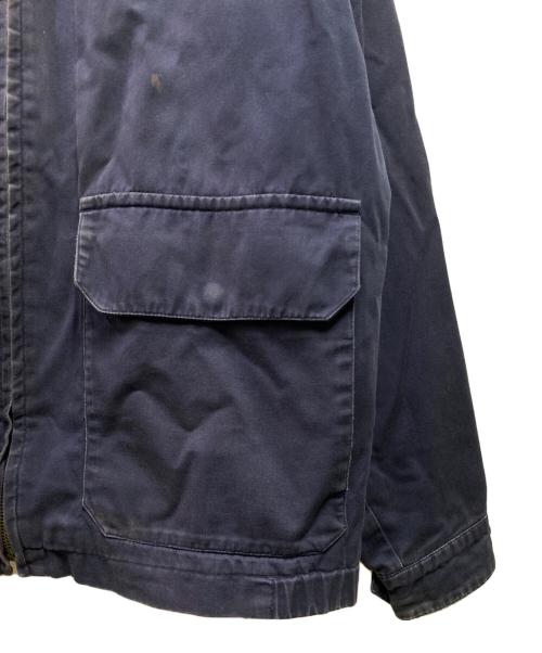 Eddie Bauer（エディーバウアー）Eddie Bauer (エディーバウアー) 90’s 襟レザーコットンジャケット ネイビー サイズ:Ｍの古着・服飾アイテム