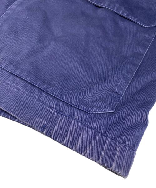 Eddie Bauer（エディーバウアー）Eddie Bauer (エディーバウアー) 90’s 襟レザーコットンジャケット ネイビー サイズ:Ｍの古着・服飾アイテム