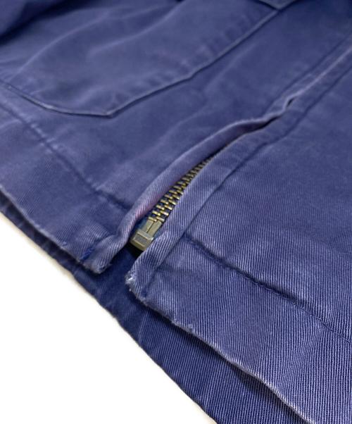 Eddie Bauer（エディーバウアー）Eddie Bauer (エディーバウアー) 90’s 襟レザーコットンジャケット ネイビー サイズ:Ｍの古着・服飾アイテム