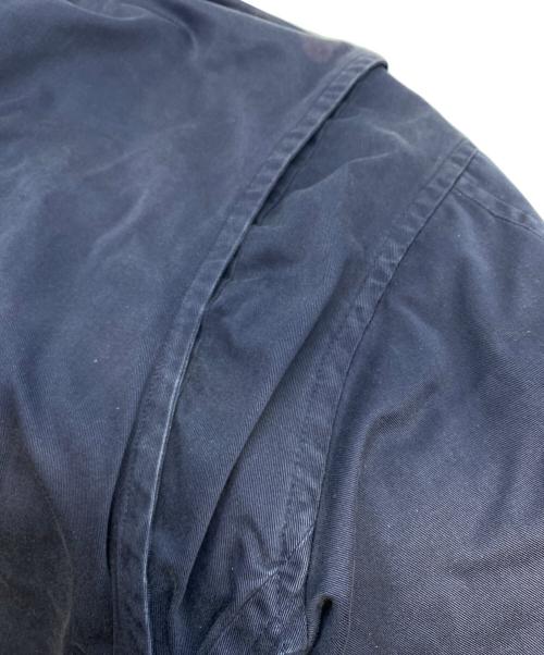 Eddie Bauer（エディーバウアー）Eddie Bauer (エディーバウアー) 90’s 襟レザーコットンジャケット ネイビー サイズ:Ｍの古着・服飾アイテム