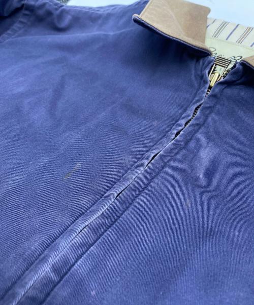 Eddie Bauer（エディーバウアー）Eddie Bauer (エディーバウアー) 90’s 襟レザーコットンジャケット ネイビー サイズ:Ｍの古着・服飾アイテム