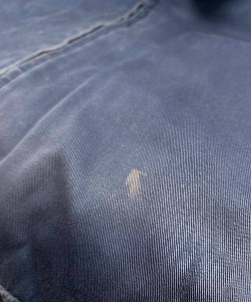 Eddie Bauer（エディーバウアー）Eddie Bauer (エディーバウアー) 90’s 襟レザーコットンジャケット ネイビー サイズ:Ｍの古着・服飾アイテム