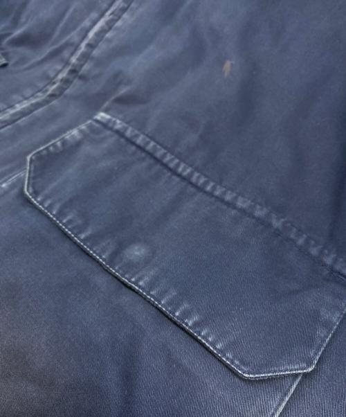 Eddie Bauer（エディーバウアー）Eddie Bauer (エディーバウアー) 90’s 襟レザーコットンジャケット ネイビー サイズ:Ｍの古着・服飾アイテム