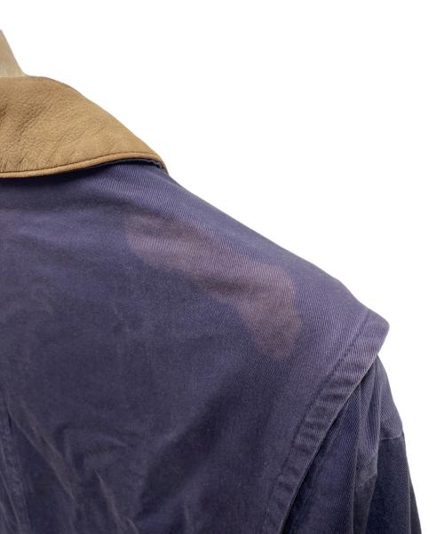 Eddie Bauer（エディーバウアー）Eddie Bauer (エディーバウアー) 90’s 襟レザーコットンジャケット ネイビー サイズ:Ｍの古着・服飾アイテム