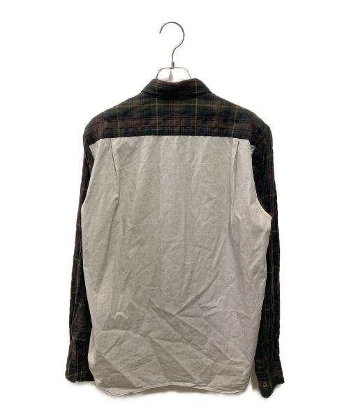 COMME des GARCONS（コムデギャルソン）COMME des GARCONS (コムデギャルソン) チェック柄ドッキングシャツ HH-B015 ブラウン サイズ:XSの古着・服飾アイテム