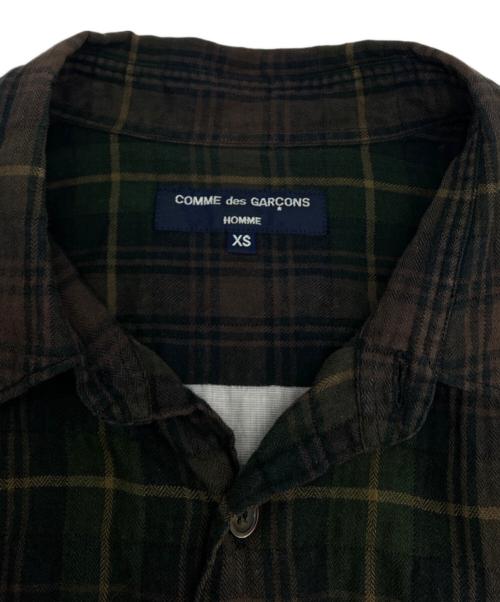 COMME des GARCONS（コムデギャルソン）COMME des GARCONS (コムデギャルソン) チェック柄ドッキングシャツ HH-B015 ブラウン サイズ:XSの古着・服飾アイテム
