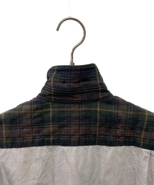 COMME des GARCONS（コムデギャルソン）COMME des GARCONS (コムデギャルソン) チェック柄ドッキングシャツ HH-B015 ブラウン サイズ:XSの古着・服飾アイテム